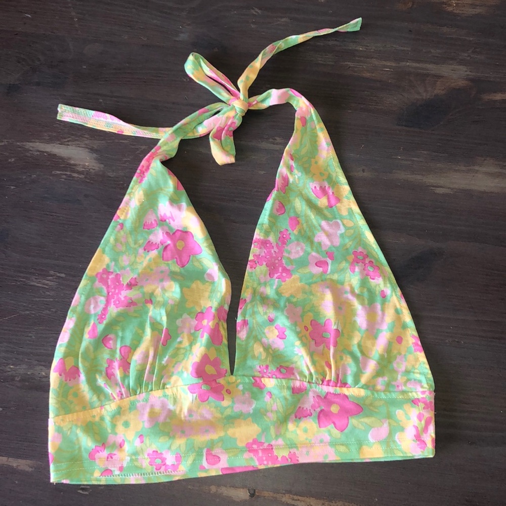 Flower halter top